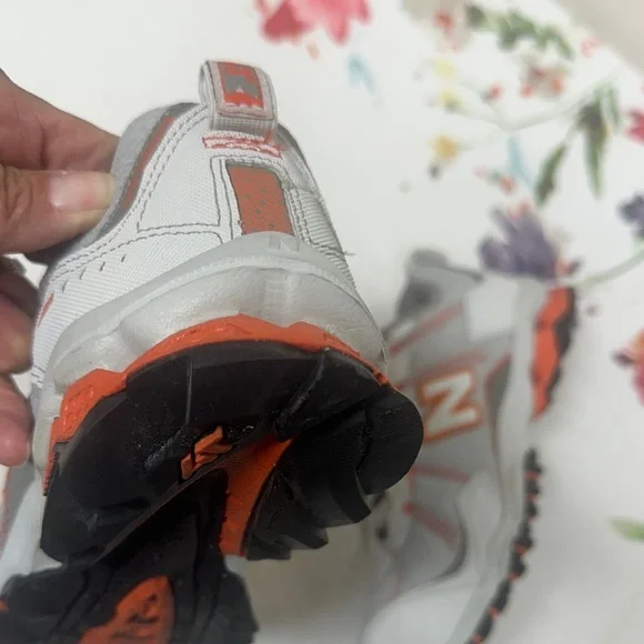 New Balance Light Gray with Orange Accents Sneakers - Picture 8 of 13